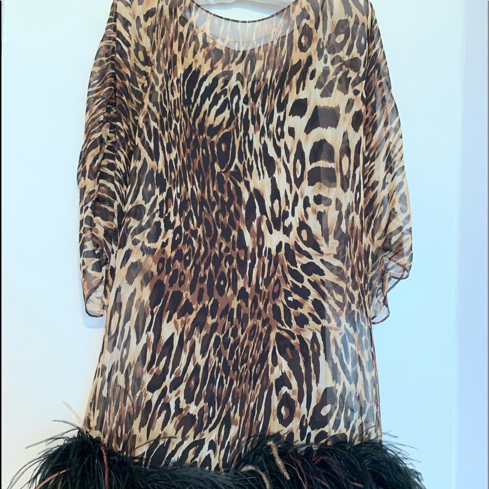 Marchesa Notte Feather Dress